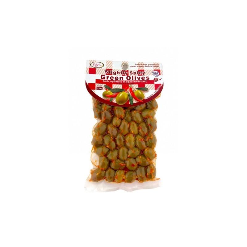 Olives vertes grecques aux piments en sous vide ELLIE 250 g