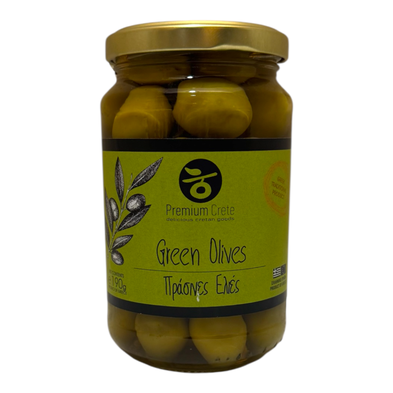 Olives Vertes grecques de Chalkidiki en bocal PREMIUM CRETE 190 g net