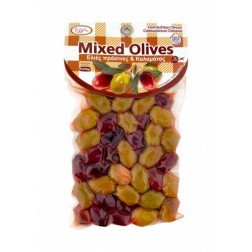 Olives mixtes grecques, vertes et noires, en sous vide ELLIE 250 g