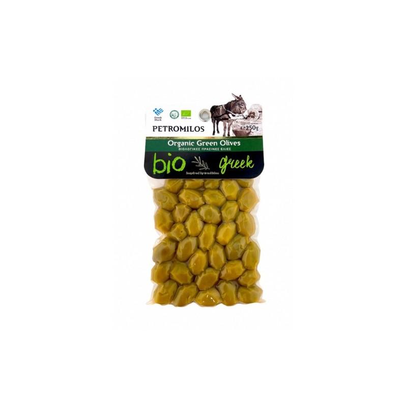 Olives grecques vertes BIO en sous vide PETROMILOS 250 g